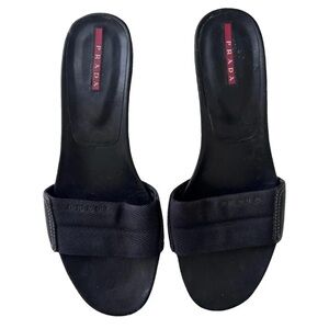 Prada Women's Black kitten heel Sandals